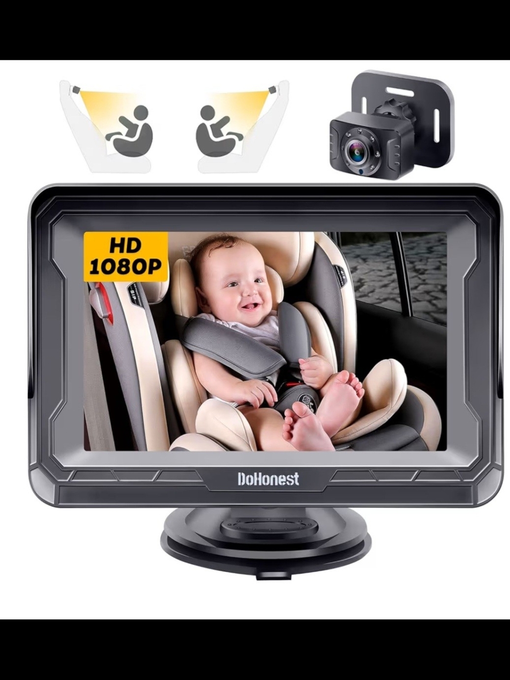 Car Camera HD 1080P: Rear Facing Car Baby Monitor